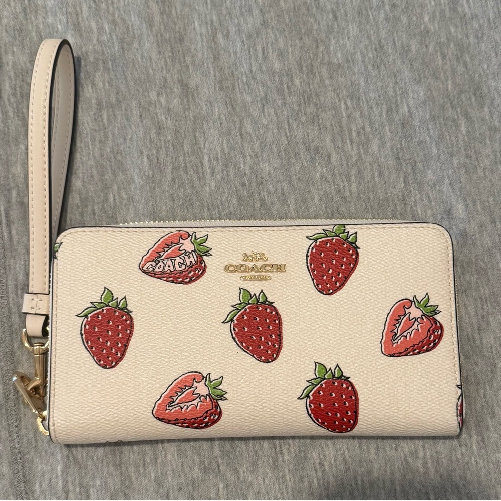 Coach strawberry wristlet